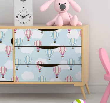 Blå og pink balloner væg klistermærker til barn - TenStickers
