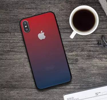 Blå og rød gradientfarver iphone-mærkat - TenStickers
