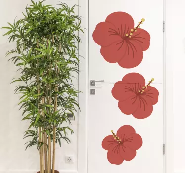 Blomst fra tahiti glasdør klistermærke - TenStickers