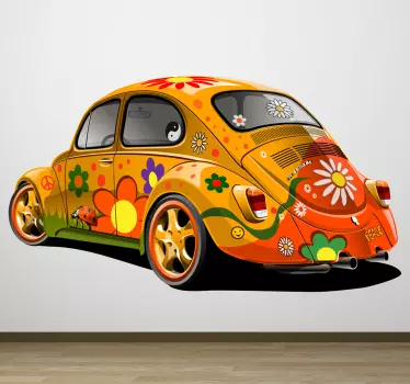 Blomster design bille bil klistermærke - TenStickers