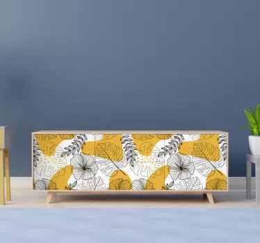 Blomster design kallax mærkater til møbler - TenStickers