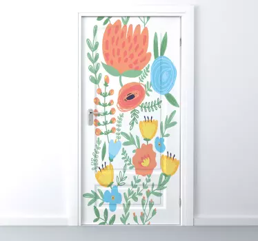 Blomster dørmærkat - TenStickers