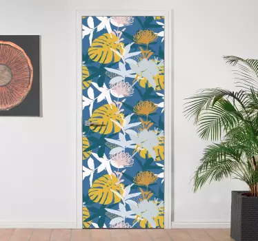 Blomster dørrammer klistermærke - TenStickers