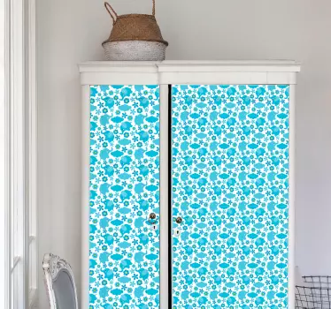 Blomster elefant mønster vinylplade - TenStickers