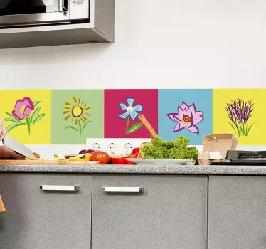 Blomster fliser overførsel - TenStickers