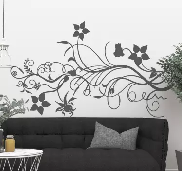 Blomster gren wallsticker - TenStickers