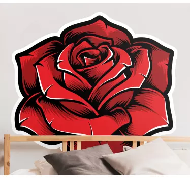 Blomster klistermærke elegant rød rose - TenStickers