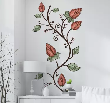 Blomster køleskab klistermærke - TenStickers