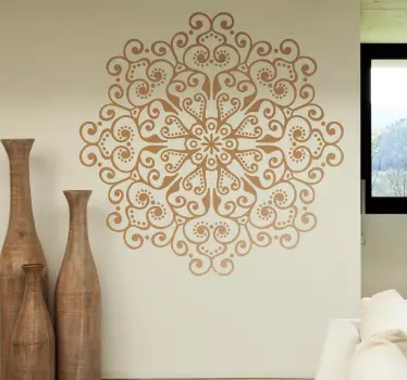 Blomster mandala dekorative vægmaleri - TenStickers