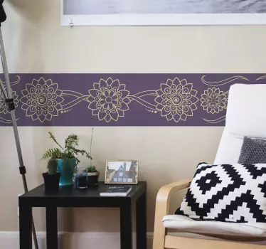 Blomster paisley hjørne dekoration vægoverføringsbillede - TenStickers