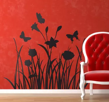 blomster sommerfugl sticker - TenStickers