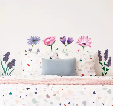 Blomster tegninger blomster vægoverføringsbillede - TenStickers