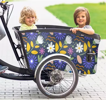 Blomster og blade klistermærker til ladcykel - TenStickers