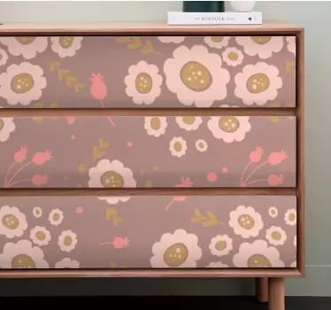 Blomsterdesign i skuffen folie til møbler - TenStickers