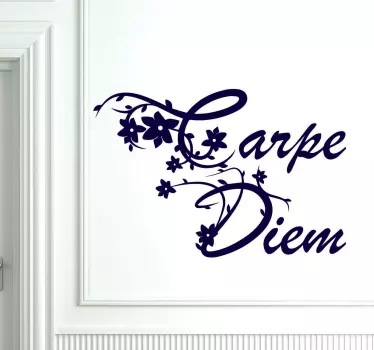 Blomsterkarpe diem vægklistermærke - TenStickers