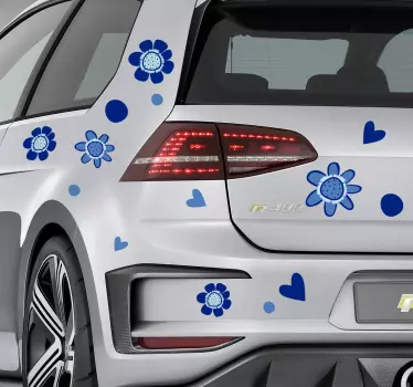 Klistermærke til bil med blomsterprint - TenStickers