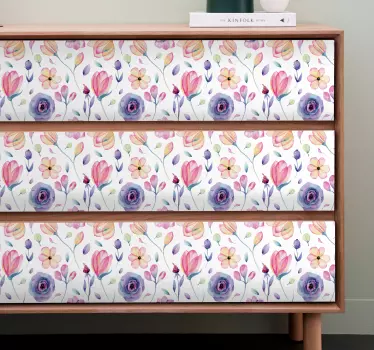 Blomstermønster folie til møbler - TenStickers