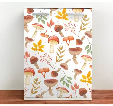 Blomstermønster med svampe folie til møbler - TenStickers
