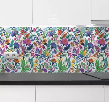 Blomstermønster vægoverføringsbillede - TenStickers