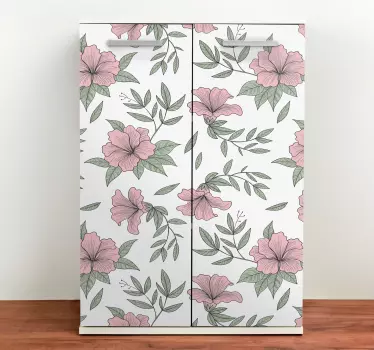 Blomstermønstret finish folie til møbler - TenStickers