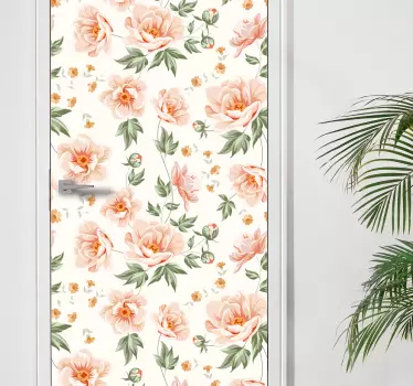 Blomstermotiver i glasdør - TenStickers