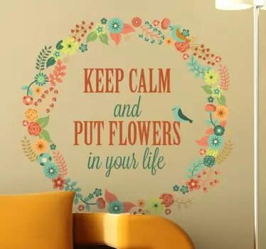 Blomstermotiverende vægklistermærke - TenStickers