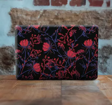 Blomsterprintet omslag klistermærke til bærbar - TenStickers