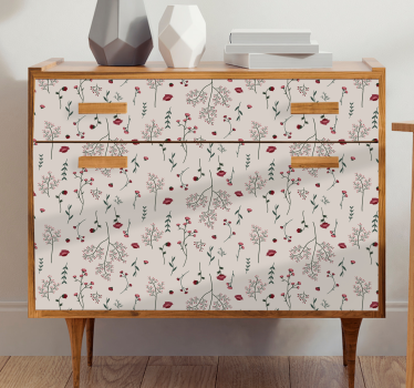 Blomsterprintmønster folie til møbler - TenStickers