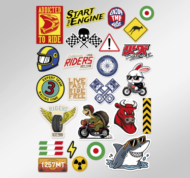 Bombe design pakke Klistermærker til motorcykel - TenStickers