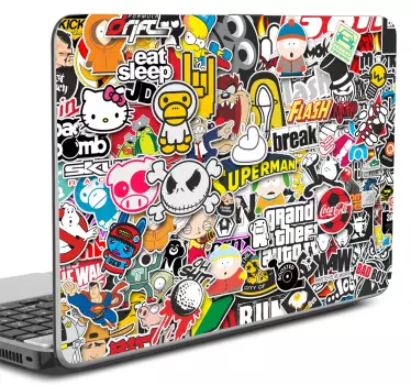 Bombe tegnefilm bærbar computer hud - TenStickers