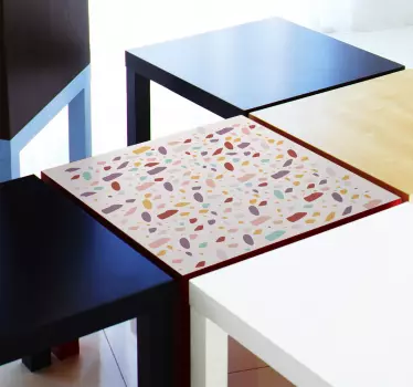 Bord farverige sten møbler mærkat - TenStickers