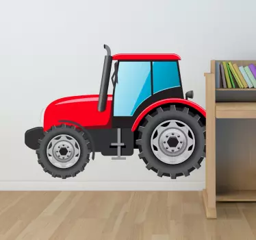 Wallstickers til børn Rød traktor vægklistermærke - TenStickers