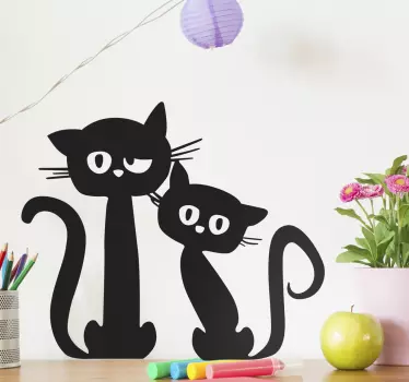 børne klistermærke et par katte - TenStickers