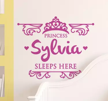 Børneprinsesse sover her mærkat - TenStickers