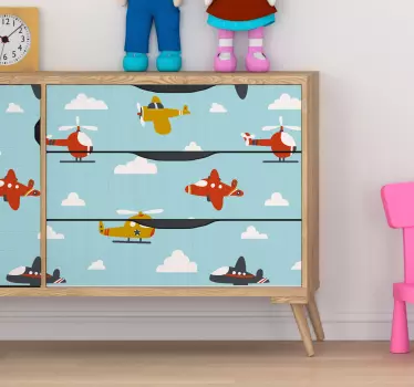 Børns himmel og fly møbler mærkat - TenStickers