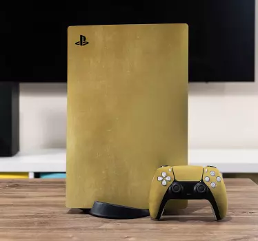 Børstet guld skin playstation 5 klistermærke - TenStickers