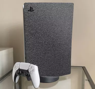 Børstet sort stål playstation 5 mærkat - TenStickers
