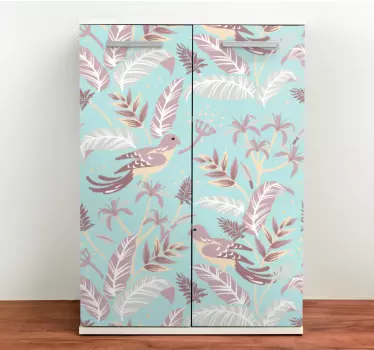 Botanisk fugleemblem folie til møbler - TenStickers