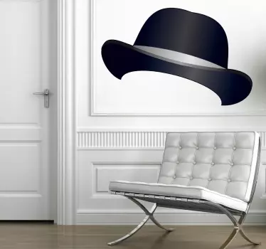 Bowler hat væg klistermærke - TenStickers