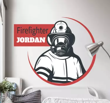 Brandmand personlig navn brugerdefineret klistermærke - TenStickers