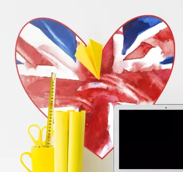 Britisk flag hjerte flag mærkat - TenStickers