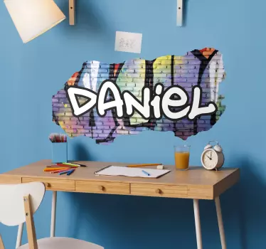 Brudt mur med vægmærke med graffitti - TenStickers