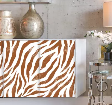 Brune zebra dyremærkater til møbler - TenStickers