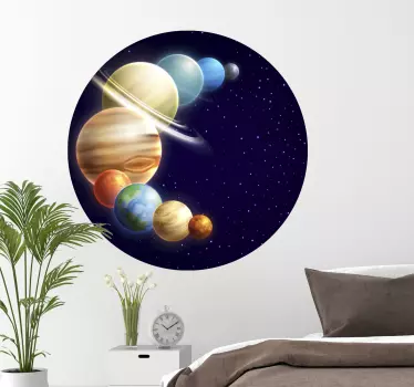Buet solsystem vintage rejse mærkat - TenStickers
