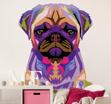 Bulldog splash farver hund klistermærke - TenStickers