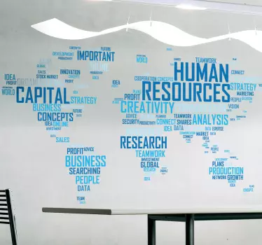 Business wallsticker verdenskort - TenStickers