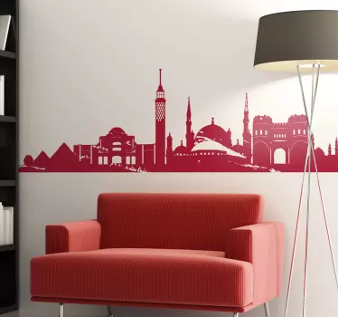 Cairo egypten skyline klistermærke stue væg indretning - TenStickers