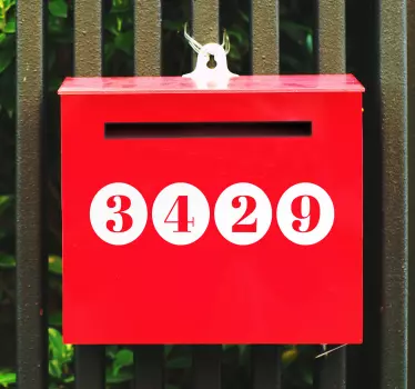 Cirkel tal klistermærker til postkasse - TenStickers