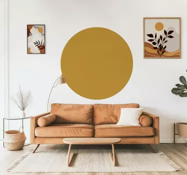 Cirkulær okker wallstickers til stue - TenStickers