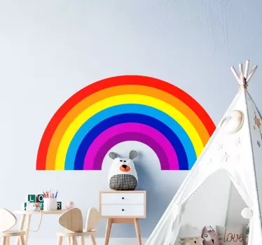 Cirkulær regnbue illustration væg kunst - TenStickers